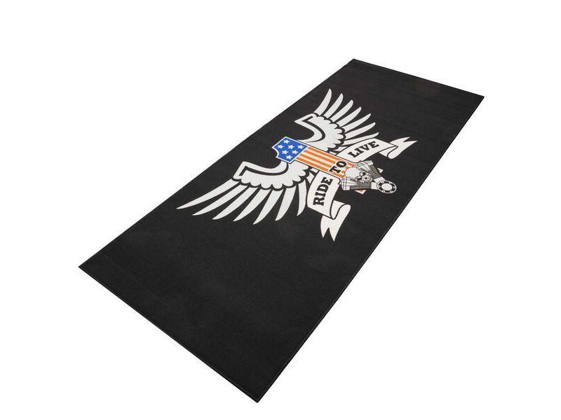 BIKETEK Custom Garage Mat - 'Ride to Live' (250x100cm) click to zoom image