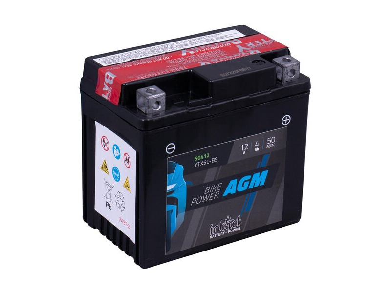 INTACT YTX5L-BS Maintenance Free AGM Bike-Power Battery click to zoom image