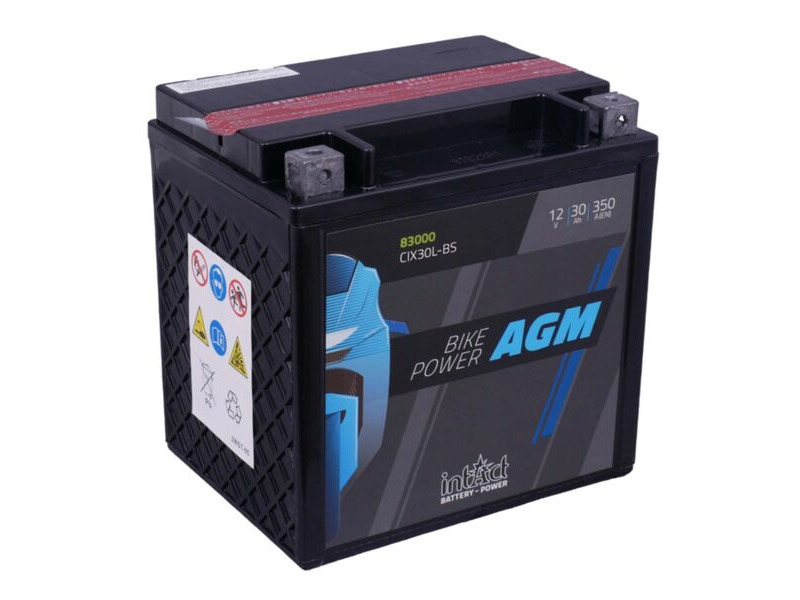 INTACT YTX30L-BS Maintenance Free AGM Bike-Power Battery click to zoom image