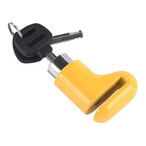 MAMMOTH SECURITY Micro Yellow Motorcycl Disc Lock With 6mm Pin click to zoom image