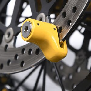 MAMMOTH SECURITY Micro Yellow Motorcycl Disc Lock With 6mm Pin click to zoom image