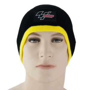 MotoGP Motogp Beanie Hat Black / Yellow Trim 