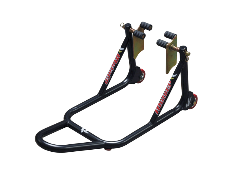 MotoGP 1 Piece Fork Fitment Front Track Paddock Stand - Black click to zoom image