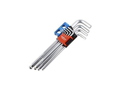 BIKESERVICE 9pc Magnetic Ball Point Hex Key Set LONG - BS9103