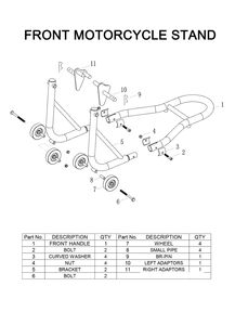 BIKEWORKSHOP JL-M05015 steel front motorcycle paddock stand with forks click to zoom image