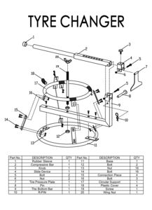 BIKEWORKSHOP JL-C03003 Workshop manual tyre changer 15-21" wheels click to zoom image