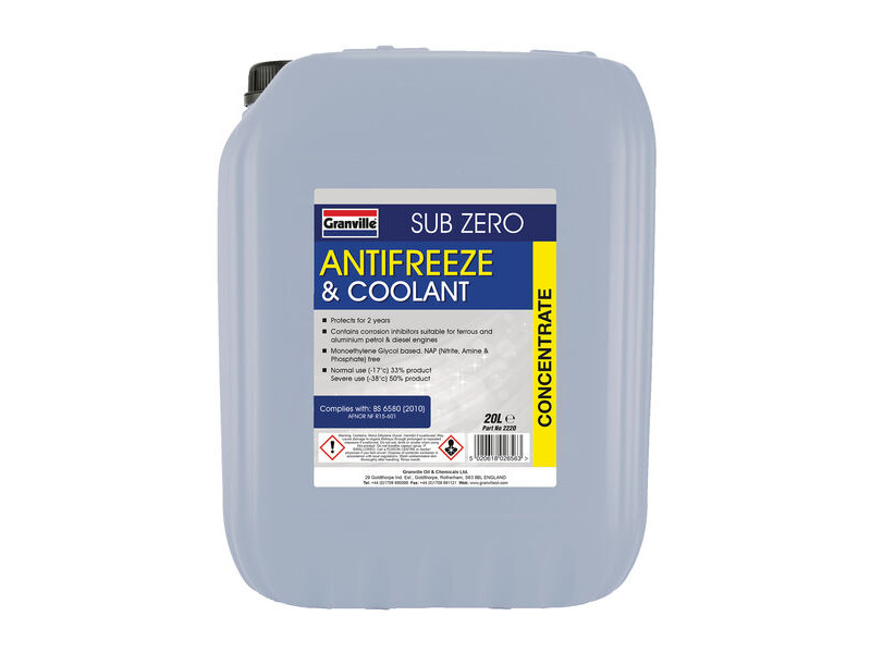 GRANVILLE Sub Zero Blue Coolant Concentrate - 20 Litre click to zoom image