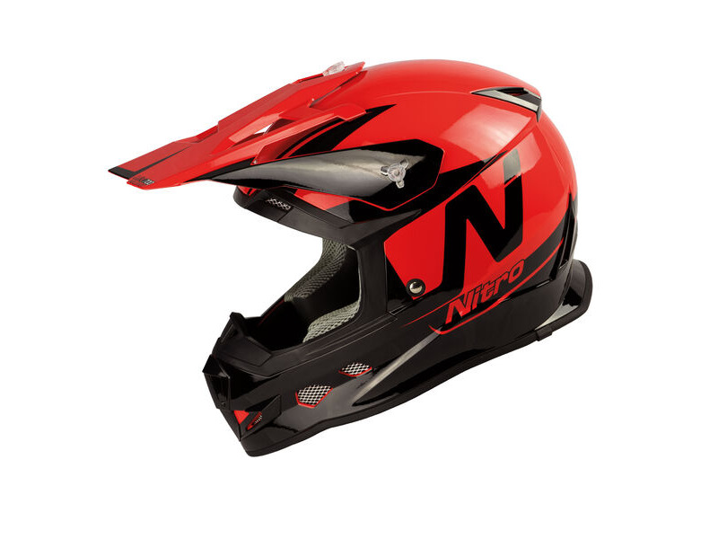 NITRO MX700 Holeshot Helmet - Black Red Gloss click to zoom image