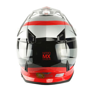 NITRO MX700 Recoil Helmet - Silver/Black/Gun/Red click to zoom image