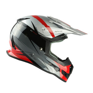 NITRO MX700 Recoil Helmet - Silver/Black/Gun/Red click to zoom image