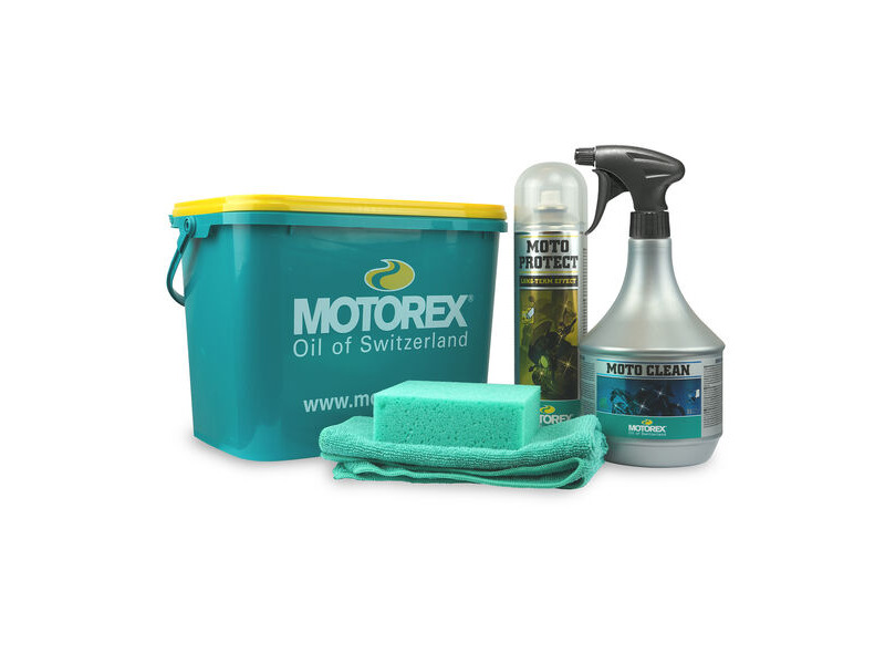 MOTOREX Motocare Kit In Bucket (Motoclean, Moto Protect, Sponge & Cloth) click to zoom image