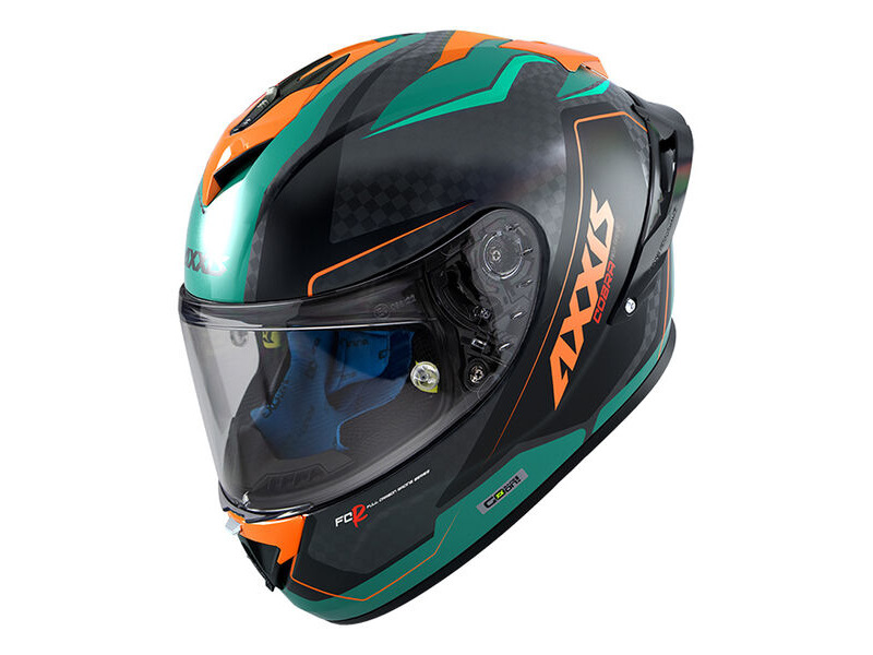 AXXIS Cobra Rage A16 Matt Green Carbon Inc Free Dark Visor+Pinlock - Special Order click to zoom image