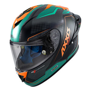 AXXIS Cobra Rage A16 Gloss Green Carbon Inc Free Dark Visor+Pinlock - Special Order 