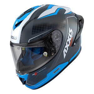 AXXIS Cobra Rage A0 Gloss White Blue Carbon Inc Free Dark Visor+Pinlock - Special Order 