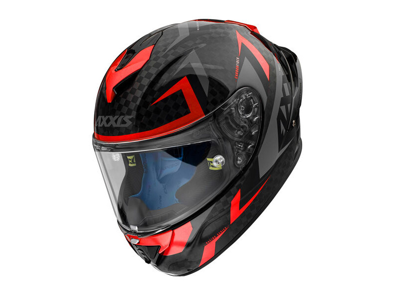 AXXIS Cobra Rex A5 Gloss Fluo Red Carbon Inc Free Dark Visor+Pinlock - Special Order click to zoom image