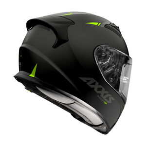 AXXIS Racer GP Solid B3 Matt Blk Fluo Yel Fibre SV Inc Free Dark Visor+Pinlock click to zoom image