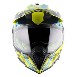 AXOR Helmet X-Cross Adventure - X1 Gloss Neon Yellow/Blue Graphic click to zoom image