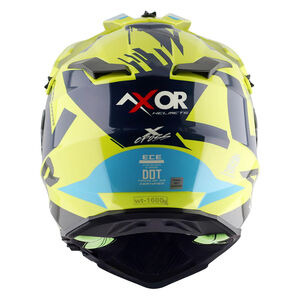 AXOR Helmet X-Cross Adventure - X1 Gloss Neon Yellow/Blue Graphic click to zoom image