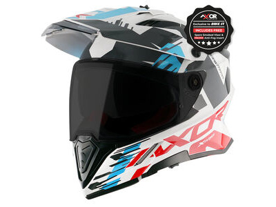 AXOR Helmet X-Cross Adventure - X1 Gloss White/Red Graphic