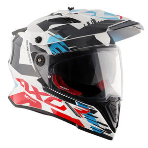 AXOR Helmet X-Cross Adventure - X1 Gloss White/Red Graphic click to zoom image