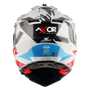 AXOR Helmet X-Cross Adventure - X1 Gloss White/Red Graphic click to zoom image