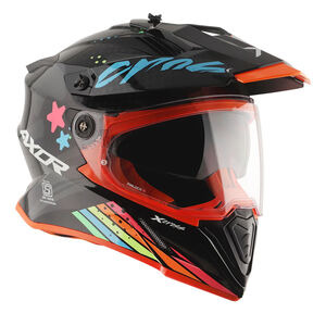 AXOR Helmet X-Cross Adventure - X2 Gloss Black/Grey Graphic click to zoom image