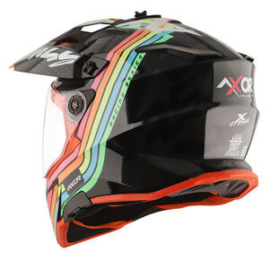 AXOR Helmet X-Cross Adventure - X2 Gloss Black/Grey Graphic click to zoom image
