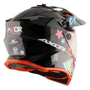 AXOR Helmet X-Cross Adventure - X2 Gloss Black/Grey Graphic click to zoom image