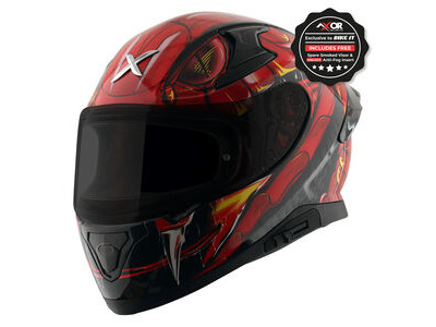 AXOR Apex Full Face Helmet - Venomous Gloss Black Red