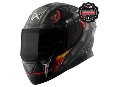 AXOR Apex Full Face Helmet - Venomous Black Grey Matt
