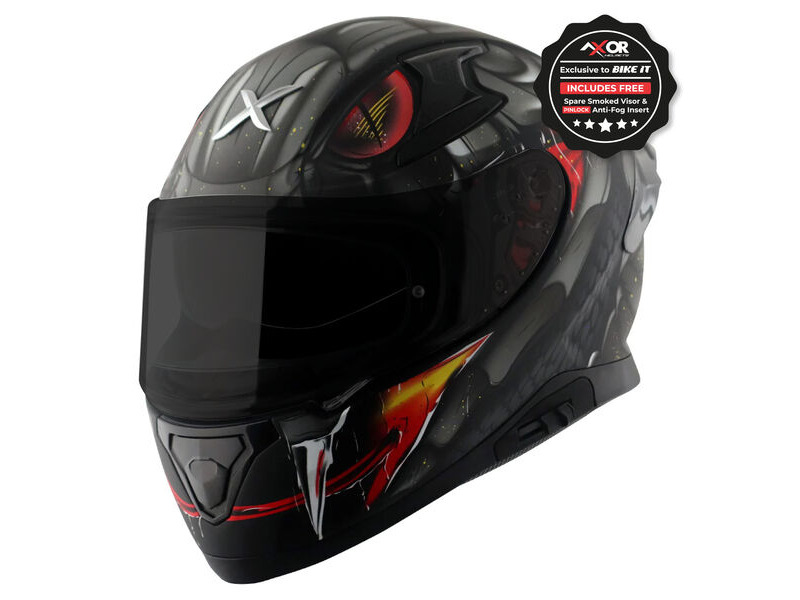 AXOR Apex Full Face Helmet - Venomous Black Grey Matt click to zoom image