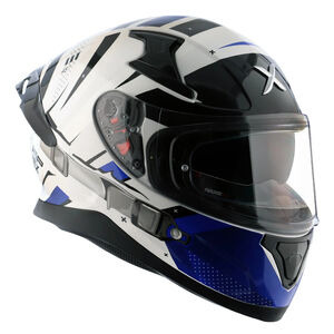 AXOR Apex Full Face Helmet - Hex-2 White Blue Gloss click to zoom image