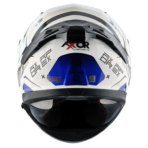 AXOR Apex Full Face Helmet - Hex-2 White Blue Gloss click to zoom image