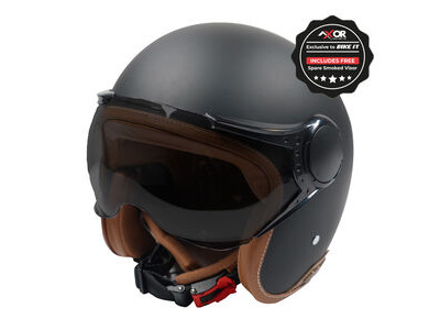 AXOR Helmet Jet Open Face - Matt Black / Brown