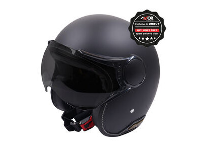 AXOR Helmet Jet Open Face - Matt Black / Black