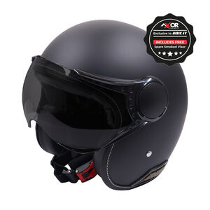 AXOR Helmet Jet Open Face - Matt Black / Black click to zoom image