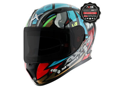 AXOR Helmet Street Full Face - Bobby Gloss Black Blue