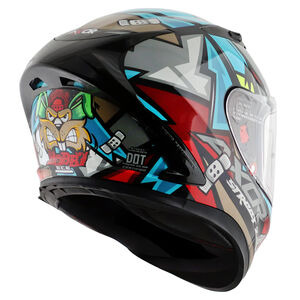 AXOR Helmet Street Full Face - Bobby Gloss Black Blue click to zoom image