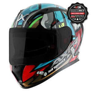AXOR Helmet Street Full Face - Bobby Gloss Black Blue 