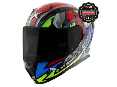 AXOR Helmet Street Full Face - Bobby Gloss Black Red