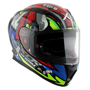AXOR Helmet Street Full Face - Bobby Gloss Black Red click to zoom image