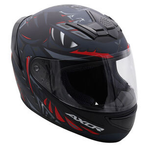 AXOR Rage Full Face Helmet - Python Black Grey Red Matt click to zoom image