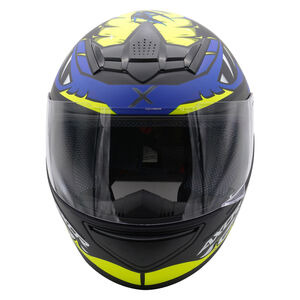 AXOR Rage Full Face Helmet - Python Blue Yellow Black Matt click to zoom image