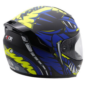 AXOR Rage Full Face Helmet - Python Blue Yellow Black Matt click to zoom image