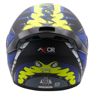 AXOR Rage Full Face Helmet - Python Blue Yellow Black Matt click to zoom image