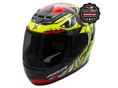AXOR Rage Full Face Helmet - Python Red Yellow Black Gloss