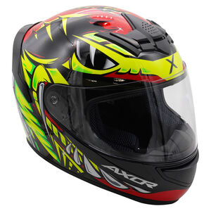 AXOR Rage Full Face Helmet - Python Red Yellow Black Gloss click to zoom image