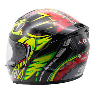 AXOR Rage Full Face Helmet - Python Red Yellow Black Gloss click to zoom image