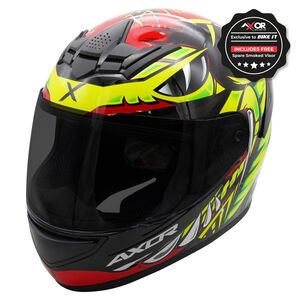 AXOR Rage Full Face Helmet - Python Red Yellow Black Gloss 