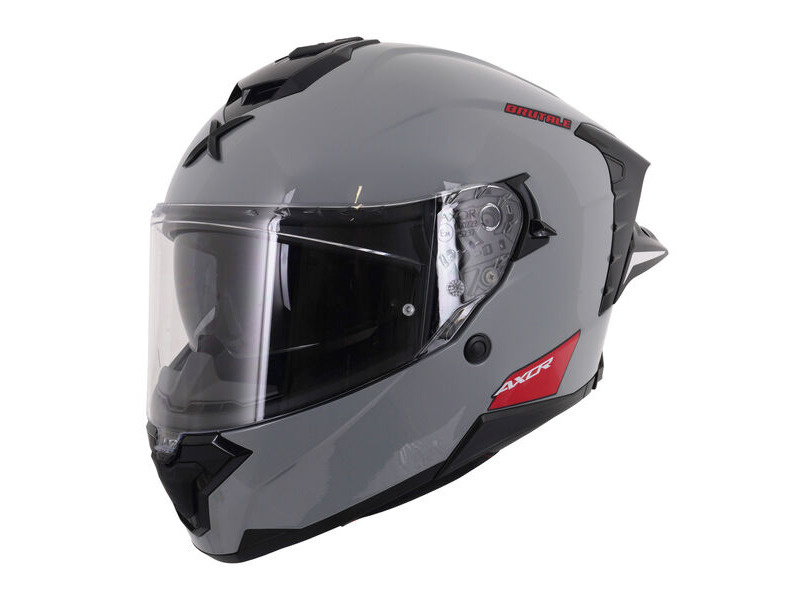 AXOR Brutale Full Face Helmet With Dual Spoiler Nardo Grey Gloss click to zoom image